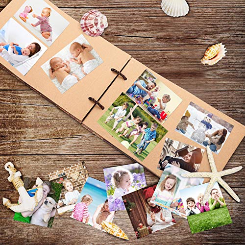 MMTX Álbum de Fotos DIY Scrapbook Album Up Extensible Regalo único para El Cumpleaños/Aniversario / Boda/Graduación, con Kit de Accesorios de Bricolaje de La Caja (19x30cm, 80 páginas, 40 hojas)
