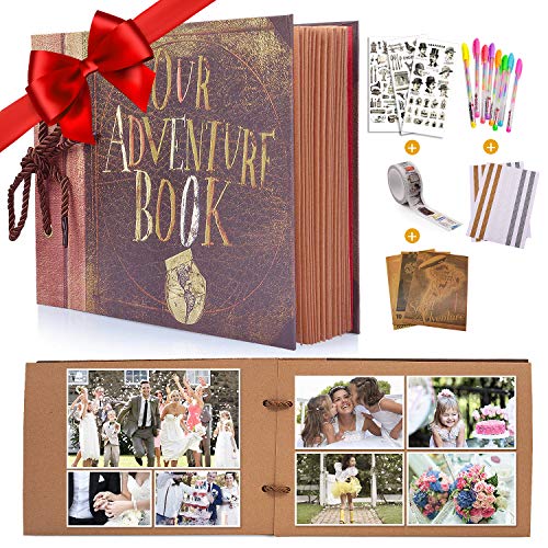 MMTX Álbum de Fotos DIY Scrapbook Album Up Extensible Regalo único para El Cumpleaños/Aniversario / Boda/Graduación, con Kit de Accesorios de Bricolaje de La Caja (19x30cm, 80 páginas, 40 hojas)