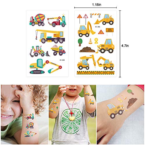 MMTX Decoracion Cumpleaños Globos de Feliz Cumpleaños Primer Cumpleaños Niño 1 año con Guirnalda Cumpleaños, Vehículo Camión Bomberos Globo de Aluminio, Suministros para Fiestas de Construcción(58pcs)