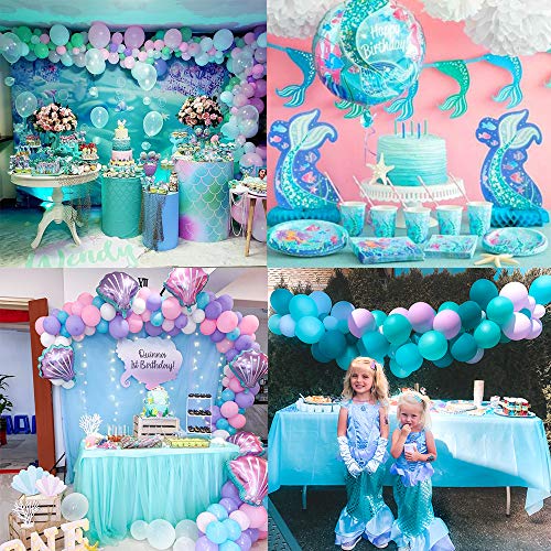 MMTX Decoraciones de Fiesta de, Feliz Cumpleaños Ballon Banner, para niña Pequeña Fiesta de Cumpleaños de Dama de niño, Boda (Sirena)