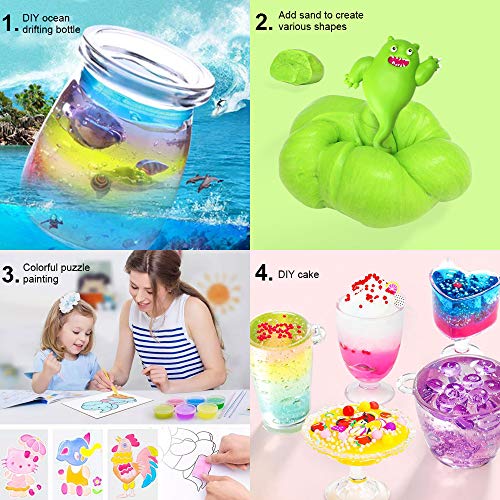 MMTX DIY Slime Kit, Conjuntos de fabricación de Limo con Purpurina Unicornio Sorpresa Niños Artesanía Manualidades Accesorios caseros Crystal Slime Clay Bolas de Pescado Bolas de Espuma Confeti