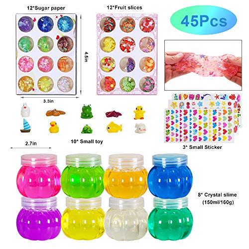 MMTX DIY Slime Kit, Conjuntos de fabricación de Limo con Purpurina Unicornio Sorpresa Niños Artesanía Manualidades Accesorios caseros Crystal Slime Clay Bolas de Pescado Bolas de Espuma Confeti