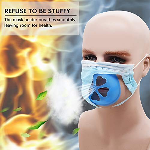 MOAMUN 5PCS 3D Soporte facial de silicona suave, Soporte para lápiz labial, Protector facial, Protector nasal, Lápiz labial para aumentar el espacio respiratorio
