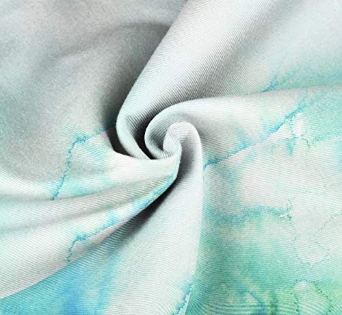 MOBEITI Bedding Juego de Funda de Edredón,Teal Acuarela Acuarela Turquesa Menta Ombre Mano Azul Degradado Color Agua，Microfibra Funda de Nórdico y Fundas de Almohada - 140 x 200cm