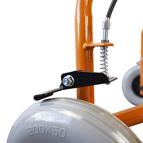 Mobiclinic, Modelo Caleta, Andador para ancianos, mayores y minusválidos, Rollator de acero, andador caminador, ligero, regulable en altura, frenos en las manetas, plegable, cesta, 3 ruedas, naranja