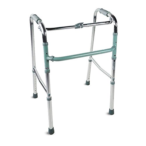 Mobiclinic, Modelo Columna, Andador para adultos, ancianos, mayores o minusvalidos, de aluminio, ligero, plegable, con asiento y sin ruedas, Color Gris
