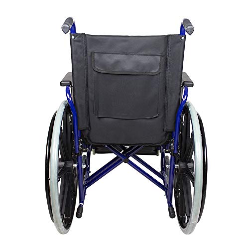 Mobiclinic, modelo Giralda, Silla de ruedas para minusválidos, premium, plegable, ortopédica, reposapiés, reposabrazos, color Azul y Negro, asiento 43 cm, ultraligera