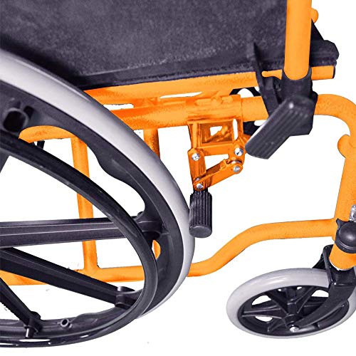 Mobiclinic, modelo Giralda, Silla de ruedas plegable, ortopédica, para minusválidos, reposapiés y reposabrazos extraíbles, color Naranja, asiento 46 cm, ultraligera