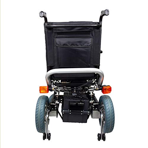 Mobiclinic, modelo Orión, Silla de ruedas eléctrica, plegable, acero, con motor, para discapacitados, minusválidos, ancianos, ortopedica, para mayores, autonomía 30 km, 24V, color Azul y Negro