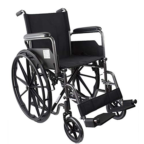 Mobiclinic, modelo S220, Silla de ruedas plegable premium, ortopédica, autopropulsable, para ancianos y minusválidos, reposapiés y reposabrazos abatibles, negro, asiento 40 cm, ultraligera