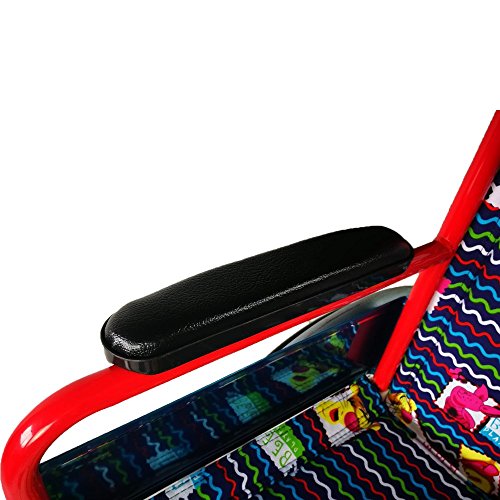 Mobiclinic, modelo Teatro, Silla de ruedas ortopédica, plegable, para minusválidos, freno en manetas, reposapiés y reposabrazos extraíbles, Rojo tapicería estampada, asiento, ultraligera