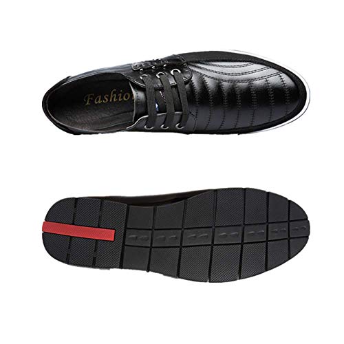 Mocasines Clásicos de Cuero Oxford con Cordones para Hombres Negocios Conducir Informal Zapatillas Deportivas Cómodas 43 EU Azul,26.5 CM Du Talon aux orteils