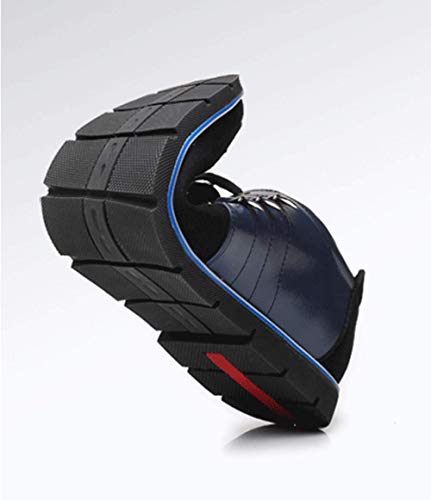 Mocasines Clásicos de Cuero Oxford con Cordones para Hombres Negocios Conducir Informal Zapatillas Deportivas Cómodas 43 EU Azul,26.5 CM Du Talon aux orteils
