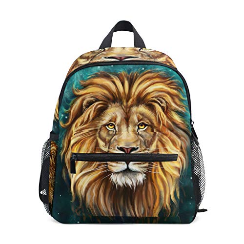 Mochila con diseño de melena de león de dibujos animados para niñas, niños, escuela, viajes, mini bolsa de libros