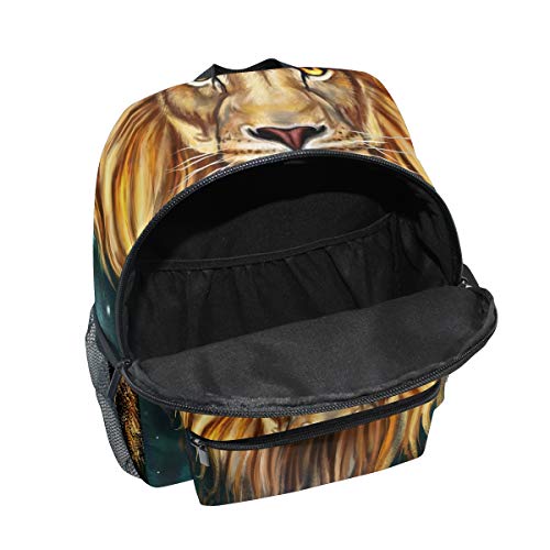 Mochila con diseño de melena de león de dibujos animados para niñas, niños, escuela, viajes, mini bolsa de libros