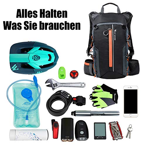 Mochila de ciclismo impermeable, Mochila de bicicleta plegable, transpirable y liviana, paquete de hidratación con bolsillo en la cintura para deportes al aire libre, montañismo que viaja 10L