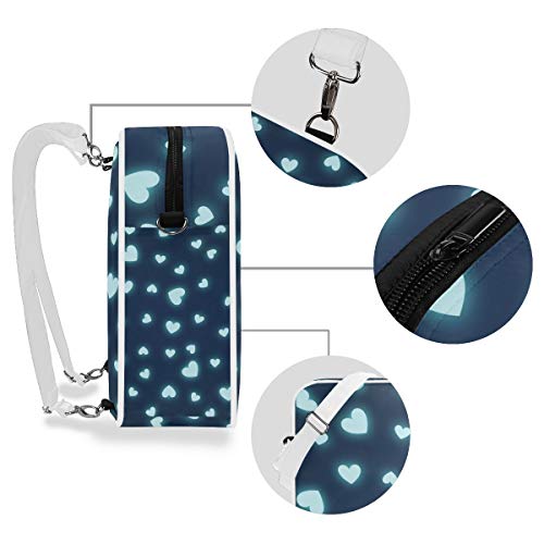 Mochila de Doble Uso para Mujer, con diseño de Corazones, página Web, Blog y Bandolera