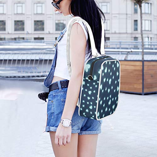 Mochila de Doble Uso para Mujer, con diseño de Corazones, página Web, Blog y Bandolera