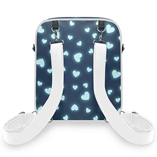 Mochila de Doble Uso para Mujer, con diseño de Corazones, página Web, Blog y Bandolera
