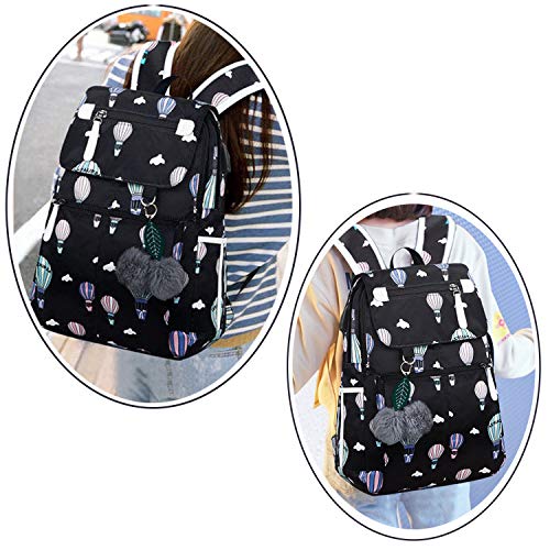 Mochila Escolar de Moda para Mujer Mochila con Estampado Kawaii Mochila Impermeable Casual Mochila Escolar para Adolescentes,Globos de Colores ftjb