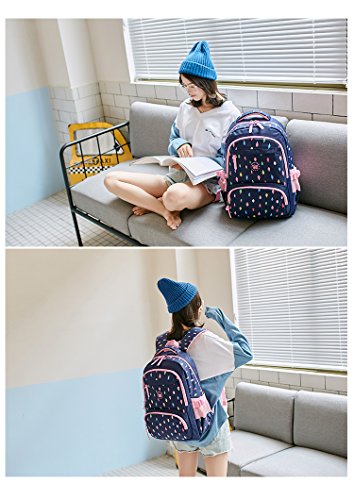 Mochila Escolar para niños,Bolsa de Escuela para niños Mochila Chica Mochila Bolsas de Hombro livianas Bolsa de Escuela de Nylon Chico Mochila Adolescente portátil Mochila - Azul