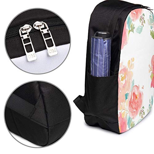 Mochila Escolar USB con Ramo de Acuarela de peonías JDQP, Mochila de Lona de Gran Capacidad, Mochila de Viaje Informal para Adultos, Adolescentes, Mujeres, Hombres, 17 Pulgadas