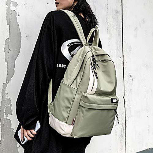 Mochila Femenina Versión Coreana Salvaje Tendencia De Moda Color De Éxito Escuela Secundaria Estudiante Universitario Mochila Escolar Viaje Salvaje Mochila Masculina Verde