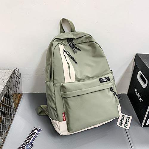 Mochila Femenina Versión Coreana Salvaje Tendencia De Moda Color De Éxito Escuela Secundaria Estudiante Universitario Mochila Escolar Viaje Salvaje Mochila Masculina Verde