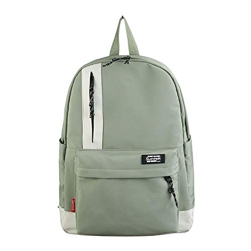 Mochila Femenina Versión Coreana Salvaje Tendencia De Moda Color De Éxito Escuela Secundaria Estudiante Universitario Mochila Escolar Viaje Salvaje Mochila Masculina Verde