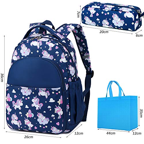 Mochila para niños Unicornio Mochila Escolar Toddler Kids Mochila Escolar para niños pequeños Mochila Infantil para Niña 2-7 años Azul