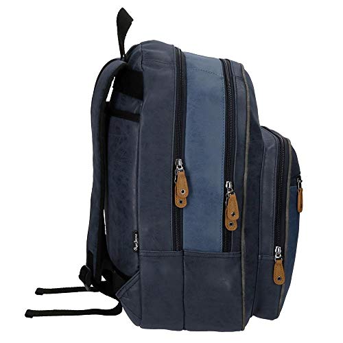 Mochila para portátil 15,6" dos compartimentos Pepe Jeans Max azul