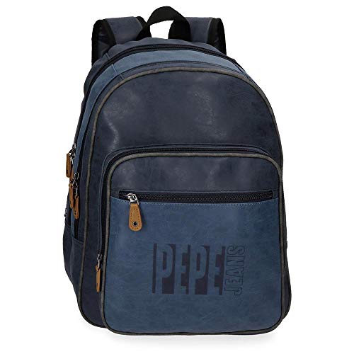 Mochila para portátil 15,6" dos compartimentos Pepe Jeans Max azul
