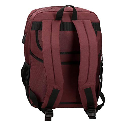 Mochila para portátil con Puerto USB Pepe Jeans Lambert Burdeos