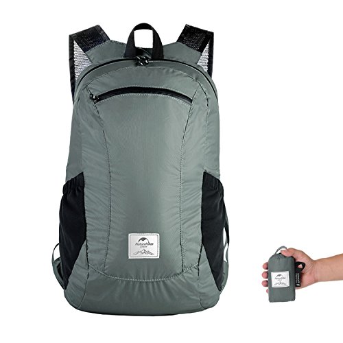 Mochila plegable ultraligera para senderismo y senderismo para mujeres y hombres por Naturehike, ligera y resistente al agua para escalada camping ciclismo bicicleta viajes negocios avión (gris/18L)