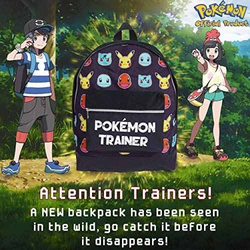 Mochila Pokemon Escolar Let’s Go Pikachu Charmander Bulbasaur para Niños Niñas