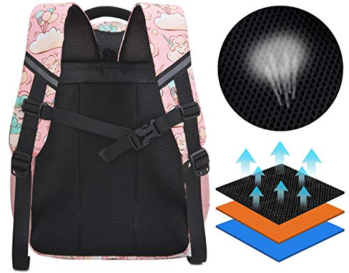 Mochila Unicornio Niños Impermeable Mochila Escolar para Adolescente Pequeñas Mochilas Infantil Bolso para Chicas para La Escuela,Viajes,Intemperie Juego de 3 - Rosa