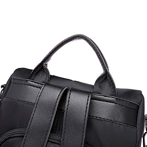 Mochilas Casual de Personalidad de Moda Antirrobo Paquete de Viaje y Ocio para Mujeres y Chicas Diario Messenger Bag Backpack (Negro)