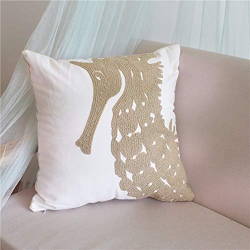 MOCOFO Juego de 4 Fundas de Cojines Decorativos Estilo Marino Bordado Funda de Almohada Cuadrada 45 x 45 cm