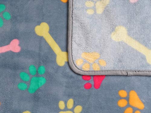 MOCOTONO 3 Pieza de Paquete Manta para Perro Gato Mascotas impresión paño y Suave Manta Estera del Animal doméstico