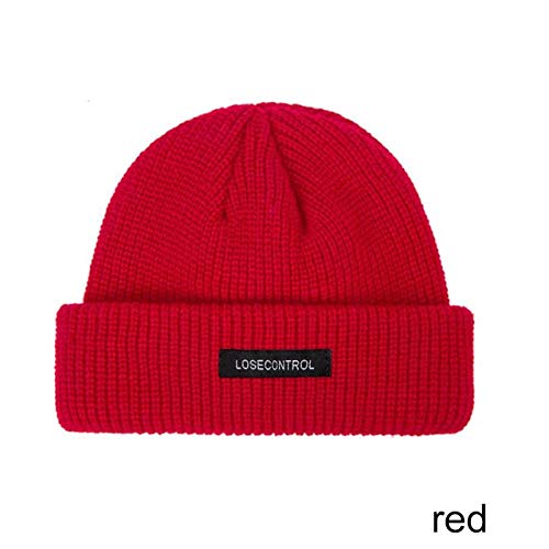 Moda Gorro de Invierno de Punto de Costilla con puños de melón Sombrero de Calavera sólida Gorro de esquí para Hombre Gorro de Lana para Mujer Gorro cálido Gorras -9