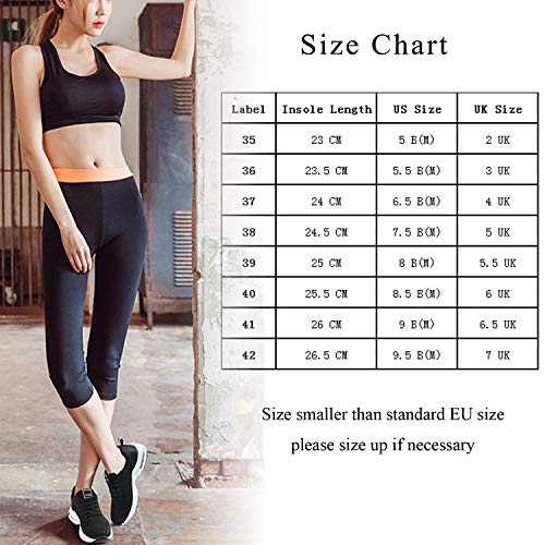 Moda para Mujer Entrenador de Running de Aire Transpirable Jogging Fitness Sneakers Casual Walking Shoes Bleu EU 35