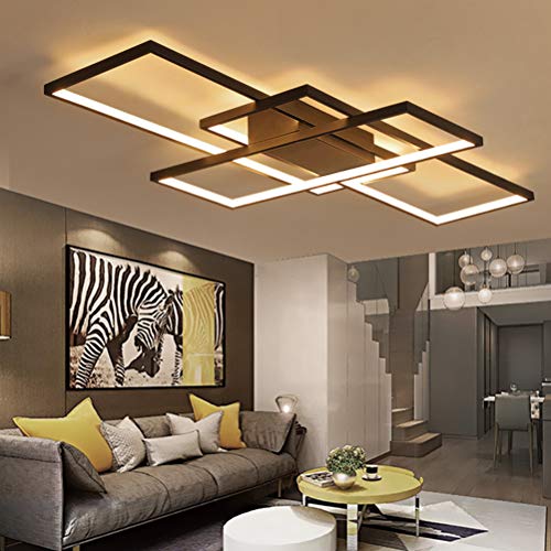 Moderna lámpara LED de techo para salón, regulable, pantalla de acrílico, lámpara de techo de diseño cuadrado, lámpara de comedor con mando a distancia, lámpara de techo, lámpara colgante, cocina