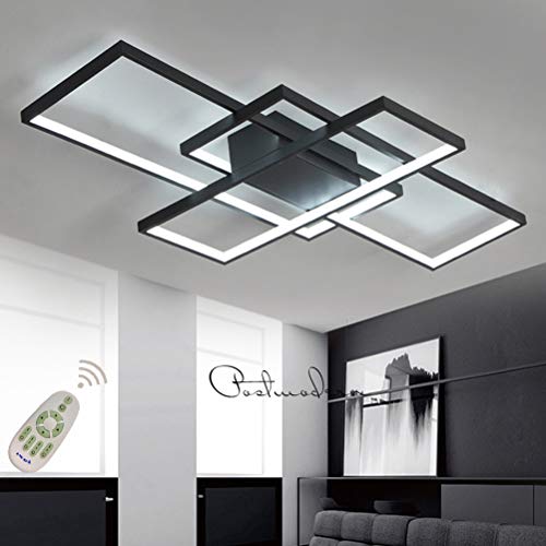 Moderna lámpara LED de techo para salón, regulable, pantalla de acrílico, lámpara de techo de diseño cuadrado, lámpara de comedor con mando a distancia, lámpara de techo, lámpara colgante, cocina