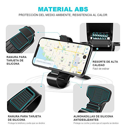 Modohe Soporte para Teléfono de Coche Montaje Móvil Universal Sujeta de Pinza Fuerte al Salpicadero para GPS Xiaomi Mi 9 Mi 8 Redmi Note 7 iPhone XR XS MAX X 8 7 6 Samsung S10 S9 Huawei P20