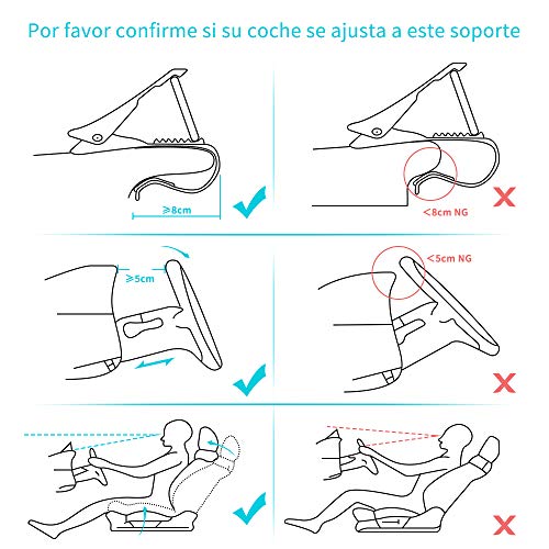 Modohe Soporte para Teléfono de Coche Montaje Móvil Universal Sujeta de Pinza Fuerte al Salpicadero para GPS Xiaomi Mi 9 Mi 8 Redmi Note 7 iPhone XR XS MAX X 8 7 6 Samsung S10 S9 Huawei P20