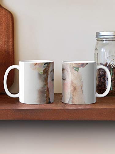 MOEBE Green Girls Spring Flowers Pink Breath Fashion Red Illustration La Mejor Taza de café de cerámica de mármol Blanco de 11 oz