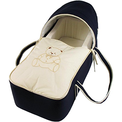 Moisés para la noche de azul y beige del bebé - Patrón de peluche