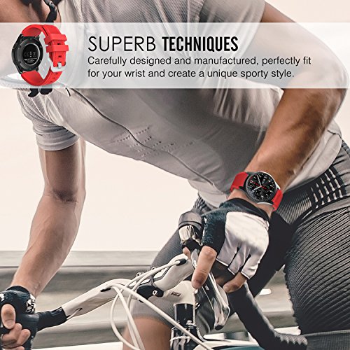 MoKo Correa para Samsung Galaxy Watch 3 45mm/Galaxy Watch 46mm/Gear S3 Frontier/S3 Classic/Huawei Watch GT/GT2 46mm/GT 2e - 22mm Watch Band Deportiva de Silicona Suave Reemplazo Band, Rojo