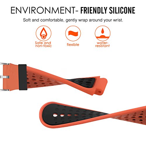 MoKo Forerunner 235/220 / 230/620 / 630/735 Correa - Reemplazo Suave Silicona Watch Band Deportiva Accessorios de Reloj Pulsera Ajustable - Naranja & Negro