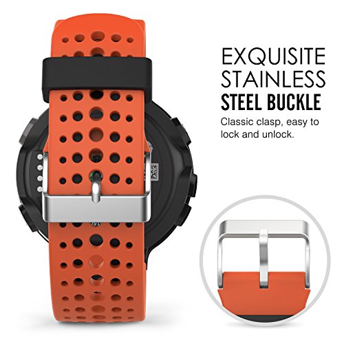MoKo Forerunner 235/220 / 230/620 / 630/735 Correa - Reemplazo Suave Silicona Watch Band Deportiva Accessorios de Reloj Pulsera Ajustable - Naranja & Negro